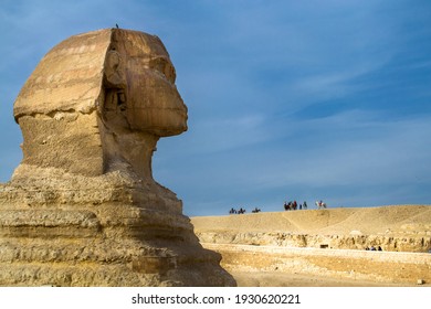 Cairo, Egypt - 09 Feb 2021. Great Pyramids And Sphynx Of Ancient Egypt In Giza, Cairo