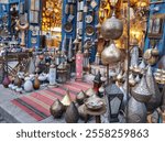 Cairo, Egypt - 12 December 2024 :A collection of antiques on Al Moez Street