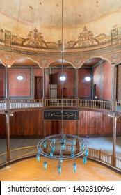 Cairo, Egypt- April 1 2018: Whirling Dervishes Ceremony hall at the Mevlevi Tekke, an old abandoned meeting hall for the Sufi order and Whirling Dervishes