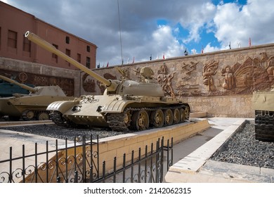 Cairo Egypt December 2021 Egyptian Military T55 Tank Exhibited At The National Military Museum In Cairo