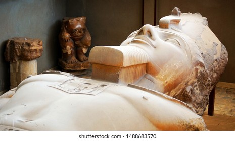 Cairo / Memphis, Egypt - May 7, 2008: Statue Of Ramesses II In Memphis, Cairo City, Egypt