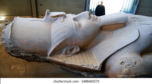 Cairo / Memphis, Egypt - May 7, 2008: Statue Of Ramesses II In Memphis, Cairo City, Egypt