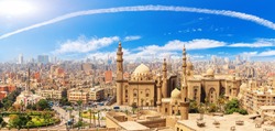 Cairo Panorama, The Mosque Madrassa Of Sultan Hassan, Citadel, Egypt