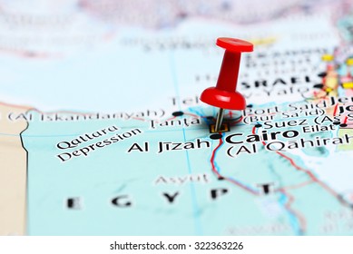 Cairo Pinned On A Map Of Asia 