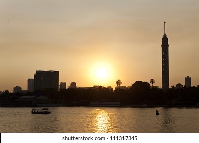 Cairo Skyline At Sunset, Egypt