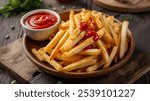 Cajun Fries and Ketchup: Cajun-seasoned French fries with organic ketchup