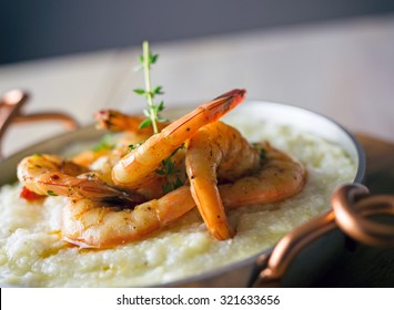 Cajun Style Shrimp And Grits. 