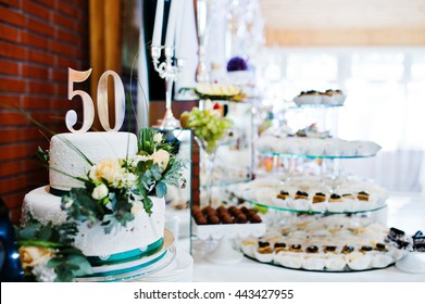 Cake Anniversary In 50 At Table