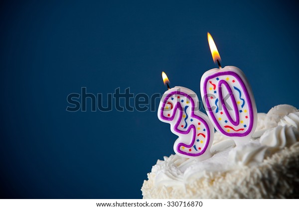 Cake Birthday Cake Candles 30th Birthday Stock Photo (Edit Now) 330716870