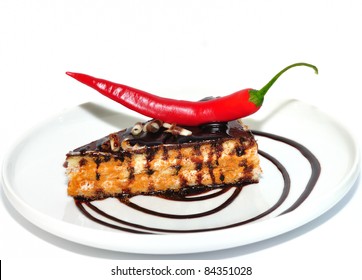 Cake with chocolate and chilli