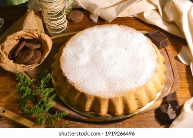 Cake Decorated With Powdered Sugar