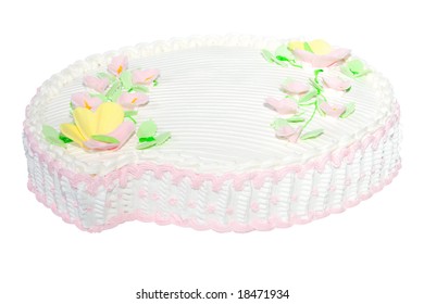 cake with flowers (Objects with Clipping Paths)
