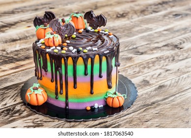 Cake For Halloween With Chocolate 