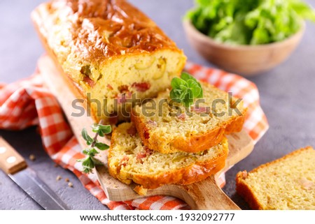 Similar – Image, Stock Photo Cheese Board with Ham, Cheese and a Knife