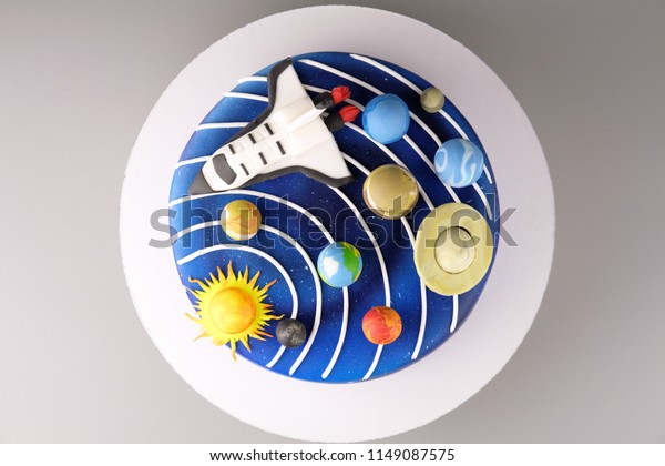 Cake Image Cosmos Drawn By Airbrush Stock Photo Edit Now