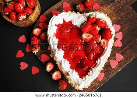 Similar – Strawberry tartlet in heart shape