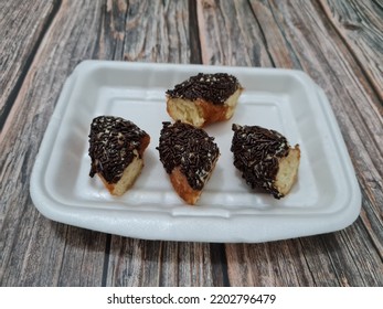 Cake Made From Flour And Other Ingredients, Namely Donut Cake Sprinkled With Chocolate Messes