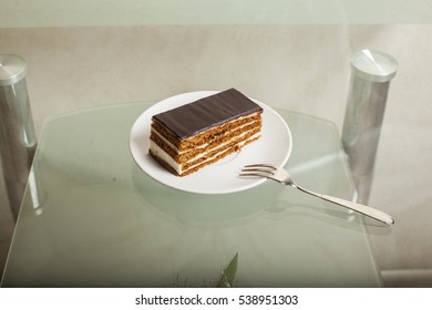 cake on plate on table