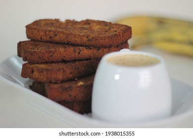 Cake toast made of whole wheat ripe plantain cake. It is also called rusk. Good to have with evening tea. High tea time