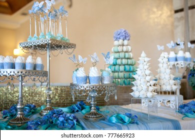 Cakes On A Beautiful Table. Gentle Color