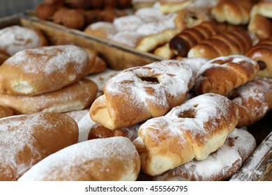 Cakes On A Counter Of Outdoor Market