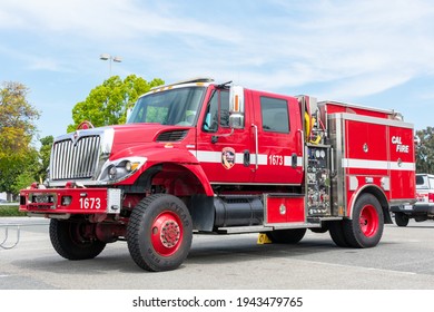 Cal Fire Engine 1673. The Truck Is Type 3 Wildland Pumper Built By HME Ahrens-Fox - San Jose, California, USA - 2020