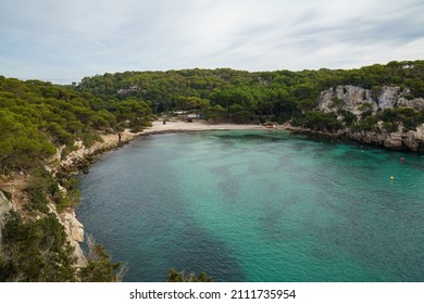 Cala Macarelleta, Menorca. September 2021. Paradise beach on the island of Menorca. Perfect place to relax and enjoy nature in summer.