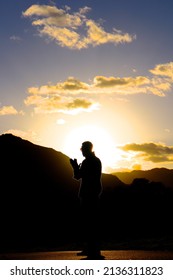 Calabasas Sunset With Human Silhoutte