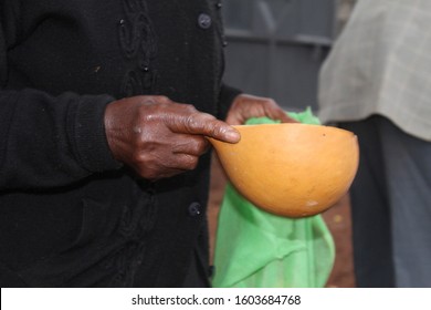 A Calabash Bowl Used For Drinking Poridge