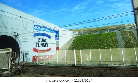 Calais, France - April 23 2017: Eurotunnel Entry