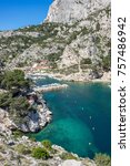 The Calanque de Morgiou, one of the biggest calanques located between Marseille and Cassis, France