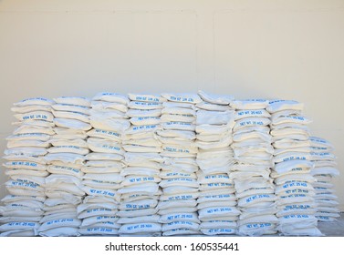 Calcium Hydroxide Or Lime In White Bags