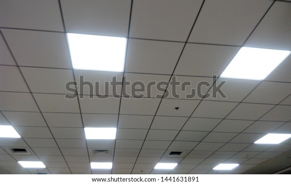 Calcium Silicate Grid Ceiling 60cmx60cm Lighting Stock Image