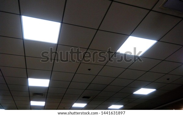 Calcium Silicate Grid Ceiling 60cmx60cm Lighting Stock Photo