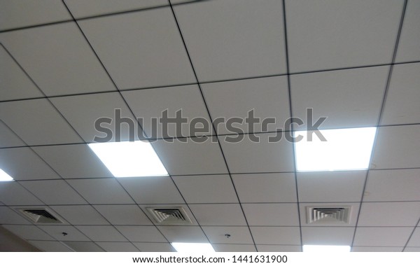 Calcium Silicate Grid Ceiling 60cmx60cm Lighting Stock Photo