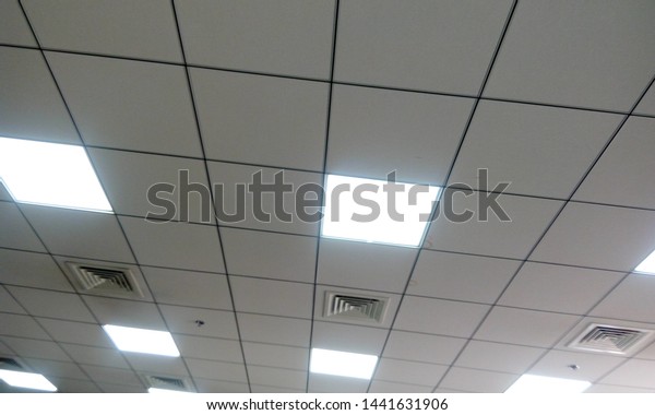 Calcium Silicate Grid Ceiling 60cmx60cm Lighting Stock Photo