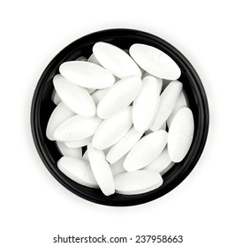 Calcium Supplement Tablet Pills Isolated On White