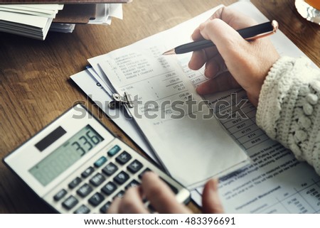Calculation Financial Budget Count Tax Vat Wage Concept