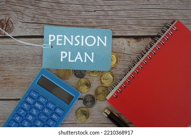 Calculator And Coins On The Table. Pension Plan Concept