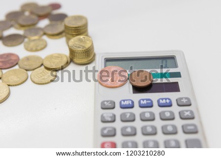 Calculator With Euro Coins 1 Cent To 50 Cents Calculator With Euro Coins 1 Cent To 50 Cents
