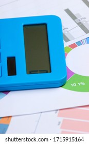 calculator with graphs and charts. Analytics, statistics, economic calculation