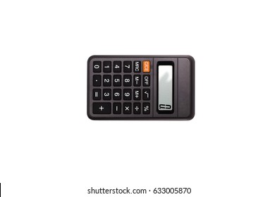 Calculator Isolated On White Background. Flat Lay, Top View.