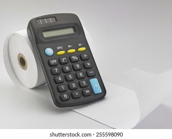calculator on the adding tape machine