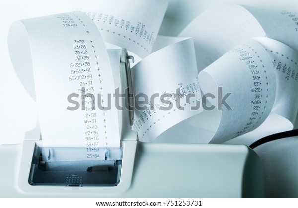 Calculator\
Paper Tape Rolled Up / Paper Roll of\
Numbers