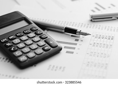 Calculator Pen Isolated On White Background Stock Photo 62800870 ...