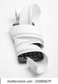 Calculator With Roll Of Adding Machine Tape