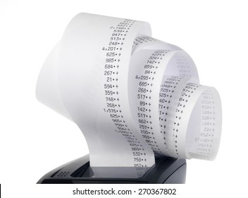 Calculator With Roll Of Adding Machine Tape