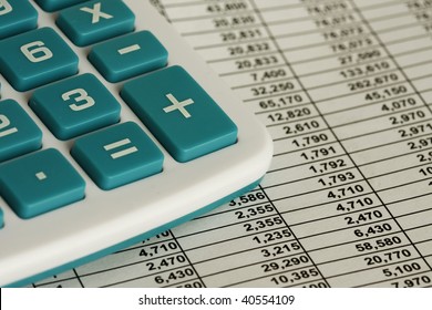 Calculator And Some Spread Sheet  - Macro Shot.