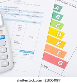 Calculator With Utility Bill And Energy Rating Chart - 1 To 1 Ratio