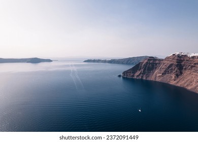 Caldera Aerial: Serene View from Above - Powered by Shutterstock